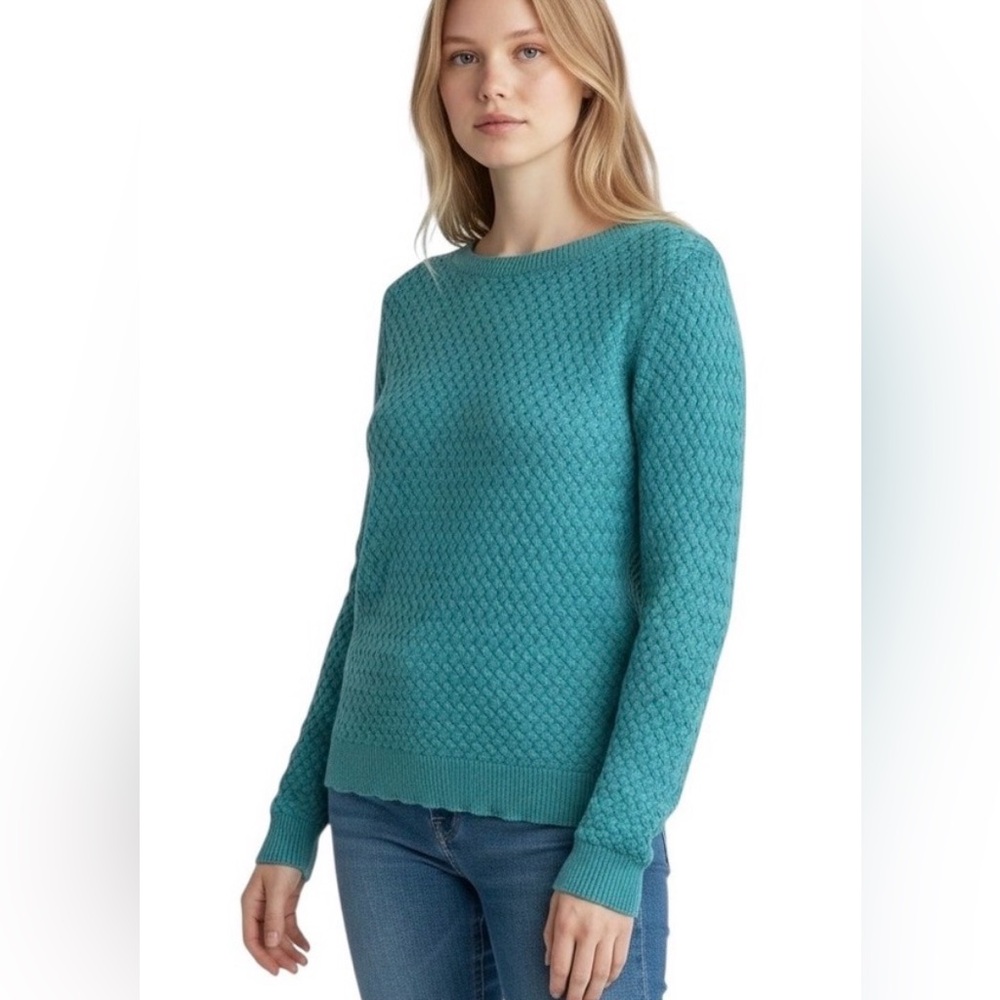 L.L. Bean Cotton Textured teal Sweater